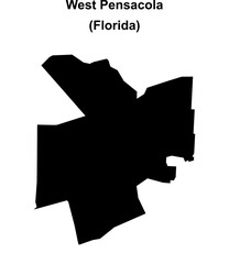 West Pensacola (Florida) blank outline map