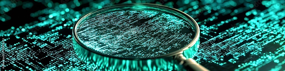 Aufkleber Digital Code Analysis Through Magnifying Glass in Cybersecurity Context : Generative AI