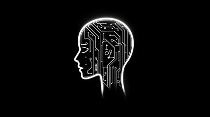 Obraz premium AI Head, Circuit Board, Tech, Digital Brain - Artificial Intelligence