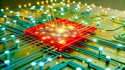 Abstract blue background with glowing data connections, futuristic and tech-inspired