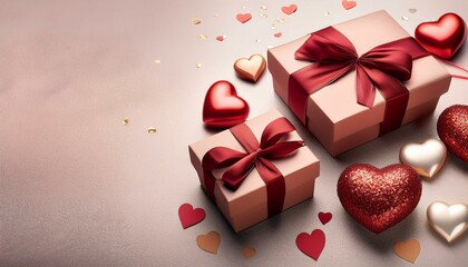 バレンタインをイメージしたレッド＆ブラウンの大人かわいいコピースペース5