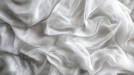 Obraz premium Draped White Silk Fabric Texture Background - Minimalism