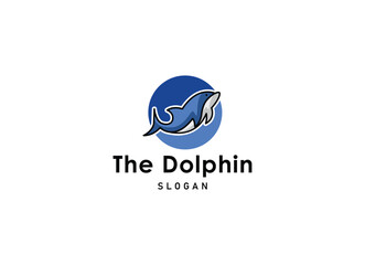 fun friendly dolphin with heart logo vector for health care medical hospitality business brand