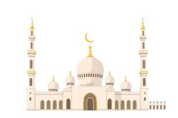 Fototapeta premium Eid Mubarak Gold and blue Eid al Fitr card design to celebrate the Festival of Breaking the Fast marking the end of the holy month of Ramadan illustration 