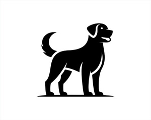 Silhouette Dog logo design icon symbol vector illustration.
