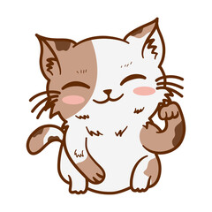 vector cute cat sitting cartoon vector icon illustration. animal nature icon concept isolated
