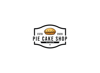 Pie cake bakery logo design. Bakery shop logo design template. 