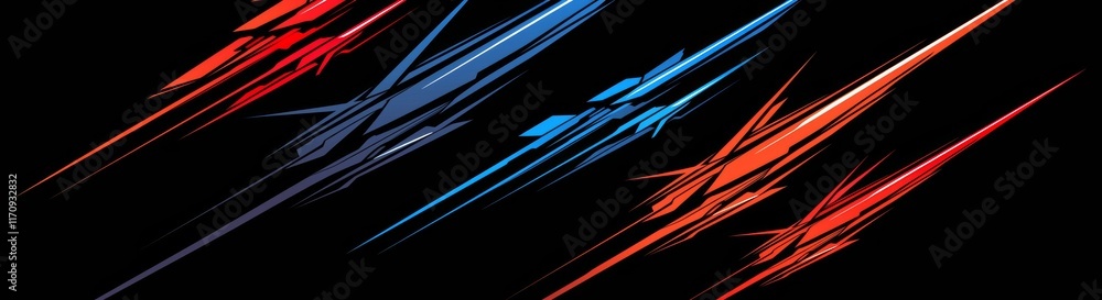 Poster lighting up a black backdrop with a long-exposure narrative in a tech-focused setting