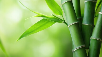 Lush green bamboo stalks and leaves.
