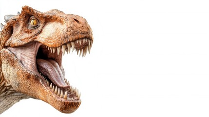 Obraz premium A close up of a dinosaur head with its mouth open