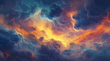 Fototapeta premium beautiful corolful clouds fire in the night