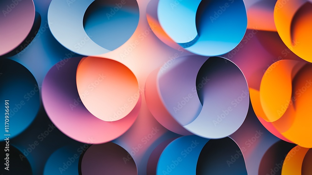 Aufkleber abstract colorful circular paper forms design