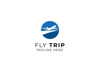 Private travelling jet logo design. Airplane logo for tourist and travel.