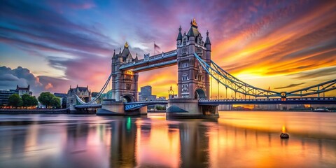 Obraz premium London Tower Bridge Sunrise: Scenic Cityscape at Dawn
