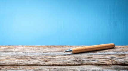 Obraz premium A wooden pen sitting on top of a wooden table