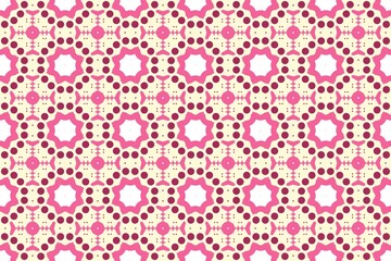 Vibrant Geometric Pink and Cream Seamless Pattern.