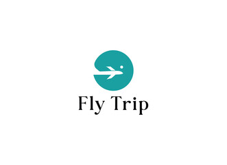 Private travelling jet logo design. Airplane logo for tourist and travel.