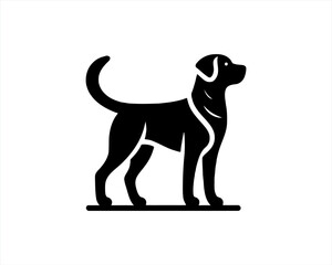 Dog logo design vector illustration. Black and white dog logo template