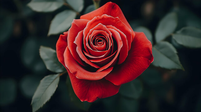 Elegant red rose blooms in nature's garden close-up photography serene environment beauty concept