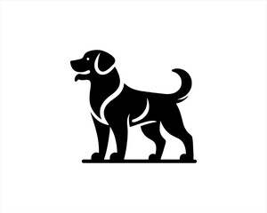Dog logo design vector illustration. Black and white dog logo template