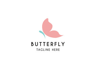 Beauty butterfly logo design for spa, beauty and skincare logo. Butterfly with soft color logo design