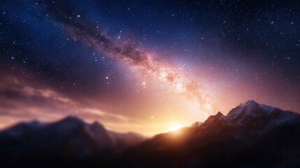 A view of the milky way over a mountain range