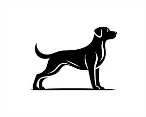 Dog logo design vector illustration. Black and white dog logo template