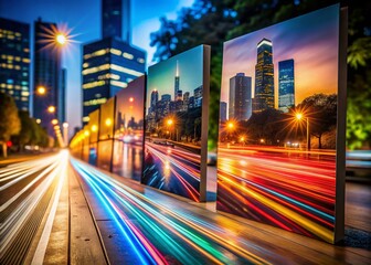 Obraz premium Long Exposure Photo of Standard Poster Size Comparison - A4, A3, A2