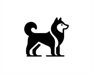 Dog logo design vector illustration. Black and white dog logo template