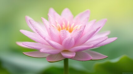 A pink lotus flower with water droplets on it