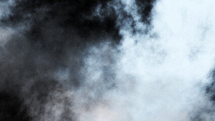 White fog or smoke on black background.