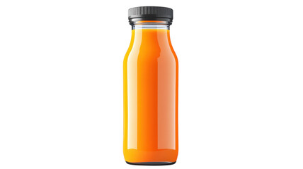Fresh and Healthy Carrot Juice in a Bottle Isolated on Transparent Background, Perfect for Healthy Lifestyle Promotions and Beverage Advertisements.