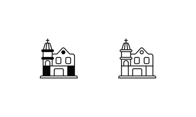 Monserrate Sanctuary  icons set vector stock illustration