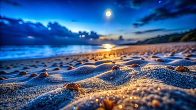 Low Light Beach Scene: Sand Fleas at Night, Coastal Night Photography