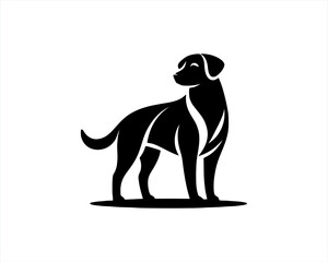 Silhouette Dog logo design icon symbol vector illustration.