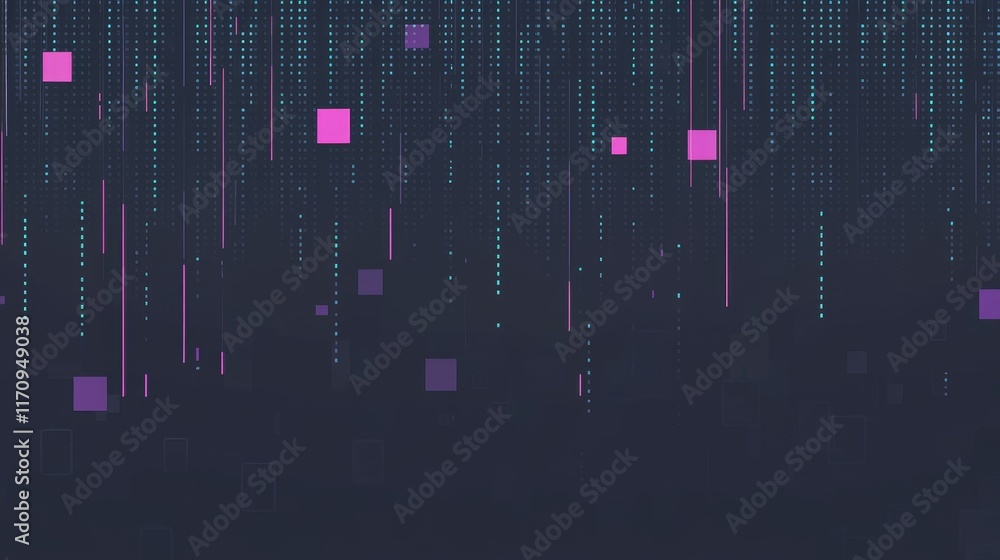 Poster modern geometric pixel border design with seamless edges, creating a dynamic and futuristic backgrou