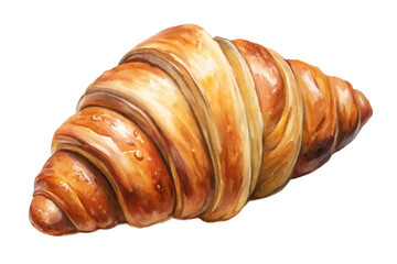 Freshly baked croissant, golden brown pastry, flaky layers, breakfast delight, gourmet food photography.