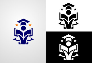 Education logo design vector template Education and graduation logo vector illustration