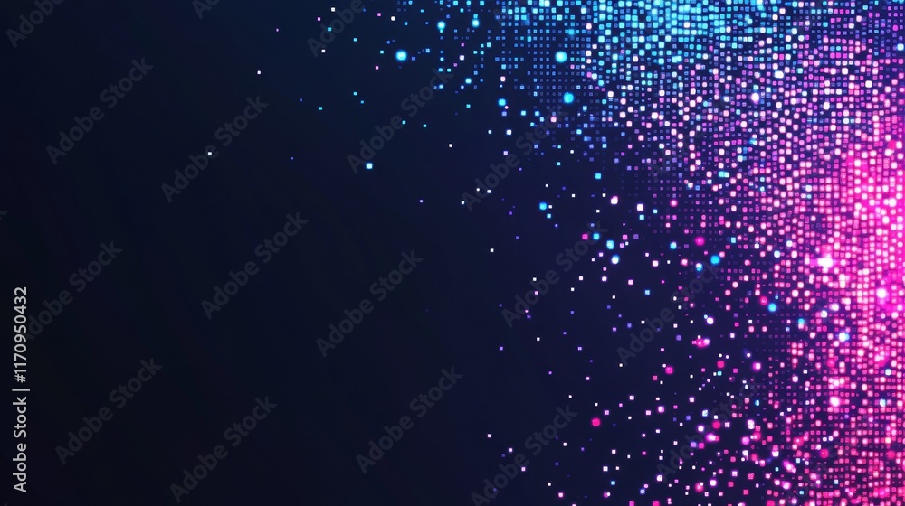 Poster modern geometric pixel border design with seamless edges, creating a dynamic and futuristic backgrou