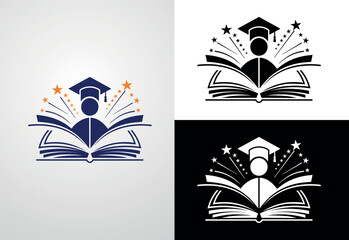Education logo design vector template Education and graduation logo vector illustration