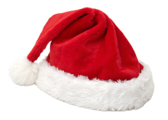 red santa hat isolated on white background PNG.AI GENERATED