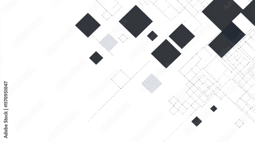 Poster modern geometric pixel border design with seamless edges, creating a dynamic and futuristic backgrou