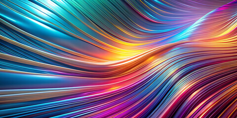 Abstract Background of Vibrant Wavy Lines in Blue. Purple. and Yellow.