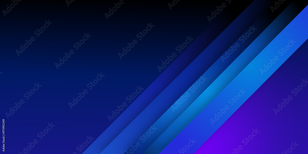 Poster abstract modern blue background with bright elements, parallel lines and geometric shape in vector i