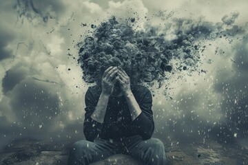Obraz premium A concept symbolizing stress and mental health challenges.