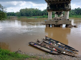 Boats on the Batanghari river