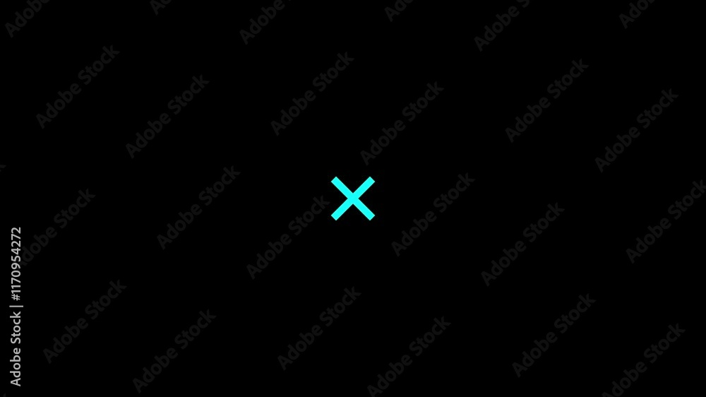 Poster cross icon animation.wrong check marks animation .refuse, cancel, rejection, wrong choice sign.