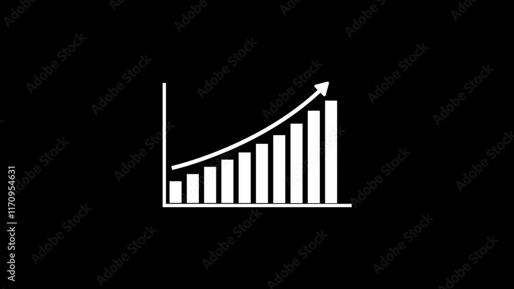 Poster abstract business financial graph chart with up-arrow.business information digital display.business 