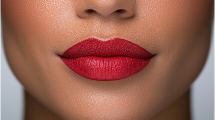 Obraz premium A close up of a woman's face with red lipstick
