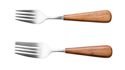 Fototapeta premium High-Quality Fork with Wooden Handle Isolated on Transparent Background for Culinary and Food-Related Design Projects.